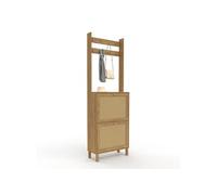 IDMarket - Vestiaire d'entrée HANAE Meuble Chaussures 2 Portes | En effet naturel cannage