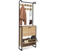 IDMarket - Vestiaire d'entrée LUIS meuble chaussures 2 portes design industriel