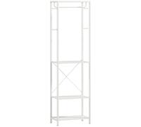 Vestiaire d'entrée portant - penderie, 4 patères, 3 étagères - dim. 52 x 30 x 180 cm - blanc