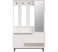 Vestiaire d'entrée Rebecca Mobili Mikan 178x112x33,5 panneau de particules verre blanc gris foncé Moderne