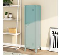 Vestiaire individuel 'Kurikka' avec 2 étagères verrouillables métal 137 x 38 x 38 cm gris-bleu