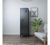 Vestiaire individuel 'Kurikka' avec 2 étagères verrouillables métal 137 x 38 x 38 cm noir