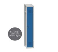 Vestiaire métal Budget industrie propre - Élément Suivant L.30 cm - Corps Gris - Porte Bleu