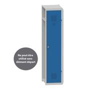 Vestiaire métal Budget industrie salissante - Élément Suivant L.40 cm - Corps Gris - Porte Bleu