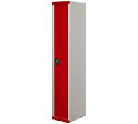 Vestiaire métal Team Color industrie salissante - 1 colonne L.40 cm - Corps Gris - Porte Rouge
