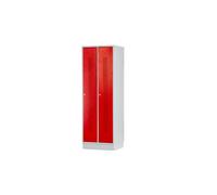 Vestiaire métallique 2 portes rouges perforées MW Tools KL20R