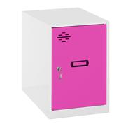 Simon Rack Casier Vestiaire Metallique Petit, 475x300x500 mm, Armoire Metallique Petit, Comprend la Clé, Blanc/Rosé - Simonlocker