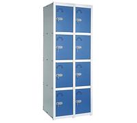 Vestiaire Métallique industrie propre. 8 Casiers. 1 Module. 2 Eléments. Dim : H 1800 mm x L 830 mm x P 520 mm. Démonté.