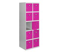 Vestiaire métallique monté 1800x600x500 - Gris/Rose - SIMON RACK - 8425437069543