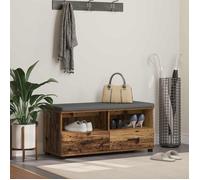 Vestiaire - meuble d entree Vidaxl Banc d'entrée avec coussin Bois ancien 100 x 38 x 46 cm