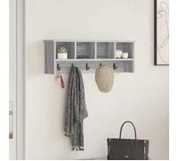 vidaXL Porte-Manteau Mural avec étagère Sonoma Gris 75 x 16 x 26 cm, Hallway, Porte-Manteau Moderne, Organisateur Pratique, Étagères Murales Rectangulaires, Gain de Place