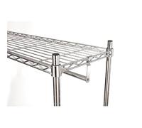ALBA Vestiaire Mobile en Fil métal chromé, capacité 70 kg 26 cintres, 2 étagères L89 x H168 x P35 cm, Gris