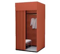 Vestiaire mobile portable - Assemblage facile - Pièce d'intimité pour magasins de vêtements, petit vestiaire orange, idéal pour les courses et les événements en déplacement