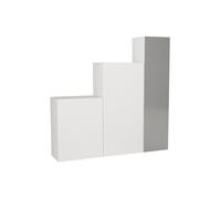Vestiaire modulable 3 portes - Avec miroir - L160 cm - Blanc - TELEZA