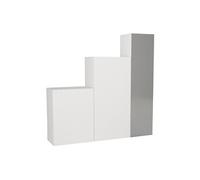 Vestiaire modulable 3 portes - Avec miroir - L160 cm - Blanc - TELEZA