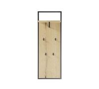 Vestiaire / panneau mural coloris chene / noir - Longueur 44 x hauteur 125 x profondeur 27 cm --
