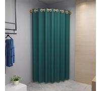 Vestiaire portable, coin mural avec rideau occultant et tringle de suspension dorée, séparateur d'intimité pour magasin de vêtements