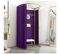 vestiaire portable, Salle d'essayage de magasin de vêtements avec rideau d'ombrage, vestiaire de magasin de vêtements, rideau en tissu d'ombrage avec étagère à cadre en métal doré, vestiaire for magas