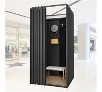 Vestiaires temporaires avec cadres métalliques, cloisons d'intimité du sol au plafond, grands stores en tissu pour magasins et bureaux (80 x 80 x 200 cm)