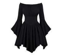 Vestito Casual Alla per bambine Con spalle scoperte e Orlo arricciato, Abito estivo da Gioco l'isola Robe De Chambre Enfant Princesse Fille 5 Ans Anniversaire 1 an 512