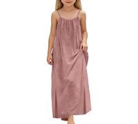 Vestito estivo Senza Maniche Con spalline sottili per bambine, Gonna fluida e Tasche, per Outfit Casual da Gioco