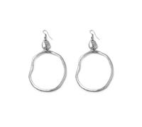 Vestopazzo Boucles d'oreilles à grands cercles irréguliers. Fabriqué à la main en aluminium 100 % recyclé. Nickel testé. Fabrication artisanale. AL17397, big, Aluminium, Pas de gemme