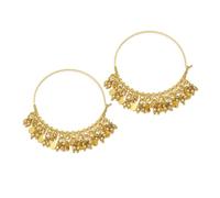 Vestopazzo Boucles d'oreilles créoles avec pendentifs mix en laiton. Fabrication artisanale, s, Laiton, Pas de gemme