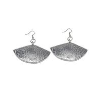 VESTOPAZZO Boucles d'oreilles demi-lune à rayures brutes Hauteur 3 cm. Fabriqué à la main en aluminium 100 % recyclé. Nickel testé AL17370, small, Aluminium, Pas de gemme