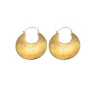 Vestopazzo Boucles d'oreilles plaque demi-lune effet satiné. Fermeture à crochet. Nickel testé. Fabrication artisanale. Unisexe. DD16130, Big, laiton, Big, Laiton, Pas de gemme