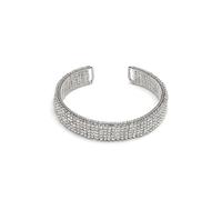 Vestopazzo Bracelet bandeau de pépites ouvert plaqué argent, nickel testé. Fabrication artisanale. MI2094, Argent sterling, aucune.