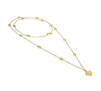 Vestopazzo Collier en laiton longue chaîne avec inserts coeur | Fabrication artisanale | DD04026