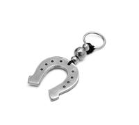 Vestopazzo Porte-clés en forme de fer à cheval. Fabriqué à la main en aluminium 100 % recyclé. Nickel testé., argent, Taille Unique