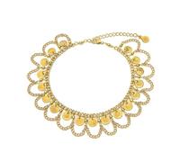 Vestopazzo VLNET Bracelet de cheville égyptienne avec chaînes et pièces en laiton | Nickel testé | Fabrication artisanale | Unisexe | DD40009