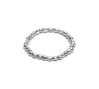 Vestopazzo Vlnet Bracelet élastique avec galets de diamètre 5 mm | plaqué argent | Nickel tested| Fabrication artisanale | Unisexe | LO00089