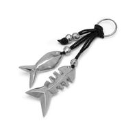 Vestopazzo Vlnet Porte-clés anneau avec poisson et chevrons fabriqués à la main | Aluminium 100 % recy abrication artisanale | + parfum Vlnet offert