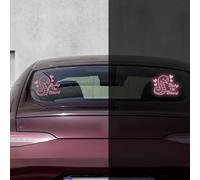 Vesvory Autocollant de voiture en forme de serpent de dessin animé, autocollant réfléchissant d'avertissement de sécurité, autocollant en vinyle imperméable pour fenêtre de voiture, SUV, camion (rose)