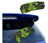 Vesvory Lot de 2 autocollants amusants en vinyle 3D pour pare-chocs de voiture, autocollants double face pour fenêtres de voitures, pare-chocs (doigt d'honneur Alien)