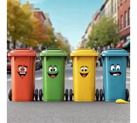 Vesvory Lot de 4 autocollants imperméables pour poubelle, allée, jardin, extérieur, intérieur, terrasse (C)