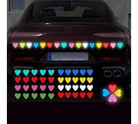 Vesvory Lot de 42 autocollants réfléchissants pour jante de voiture, moto, vélo pour visibilité nocturne, voiture, moto, vélo (cœur d'amour)
