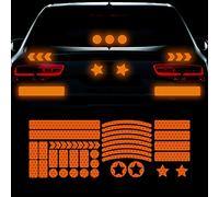Vesvory Lot de 42 bandes réfléchissantes pour jante de voiture, vélo, visibilité nocturne, autocollants pour voiture, moto, vélos (orange)