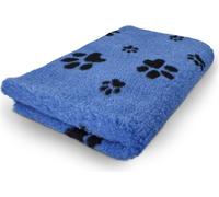 Vet Bed couverture de chien bleu pattes noir 150 x 100 cm