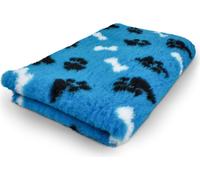 Vet Bed couverture de chien turquoise avec pattes noires et os blancs 150 x 100 cm