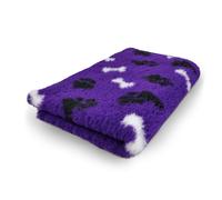 Vet Bed couverture de chien violet 3 couleurs pattes + os 150 x 100 cm