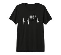Vet Cat Pulse Line Veterinary Doctor Veterinarian T-Shirt Haut de Gamme