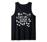 Vet Life All Paws are Beautiful Footprint Art Débardeur