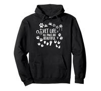 Vet Life All Paws are Beautiful Footprint Art Sweat à Capuche