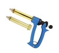 VET.PLUS Seringue semi-automatique de 25 ml avec deux tubes, pour bovins, vaches, chevaux, chèvres, porcs, moutons, doses réglables de 0,5 ml à 2,5 ml