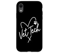 Vet Tech avec cœur et Empreintes de Pattes de Chien Coque pour iPhone XR
