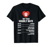 Vet Tech Hourly Rate Humour Auxiliaire Vétérinaire Tarif T-Shirt