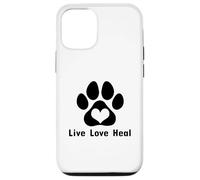 Vet Tech Live Love Heal Patte de Chien Cœur pour Amoureux des Chats Coque pour iPhone 12/12 Pro